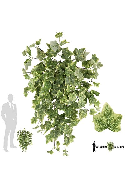 Roberto Rossi Iedera artificiala H70cm cu 202 frunze verde cu crem