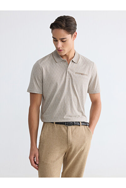 LC Waikiki Peak New Season Polo Neck Patterned Men's T-Shirt