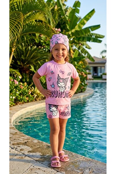 Lizsa Set de costum de baie cu model, din 3 piese, pentru fete