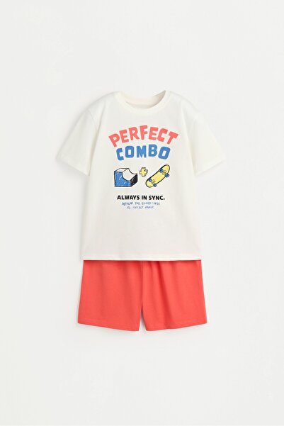 LEFTIES Desenli kısa pijama takımı