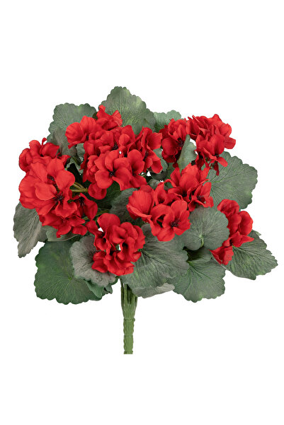 Roberto Rossi Muscata artificiala tufa H40 cm cu 48 frunze si 11 flori rosii