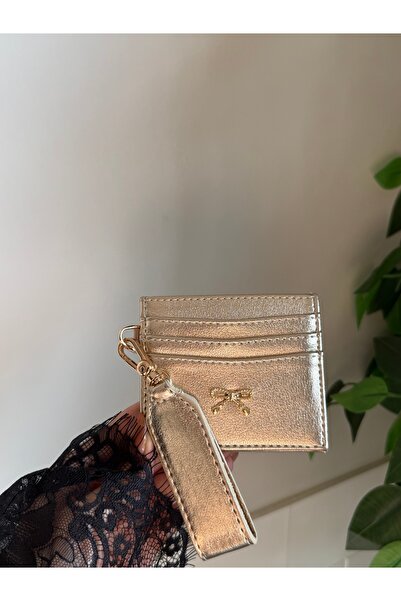 lalettobags Kadın Fiyonk Detaylı Anahtarlıklı Parlak Suni Deri Kartlık