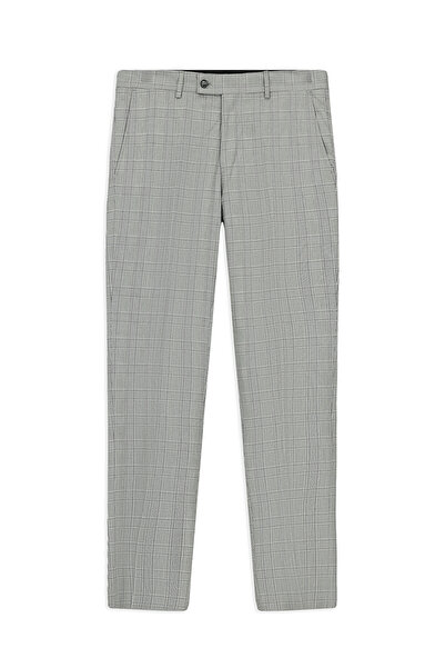 Kiğılı 7 Drop Slim Fit Plaid Classic Fabric Trousers