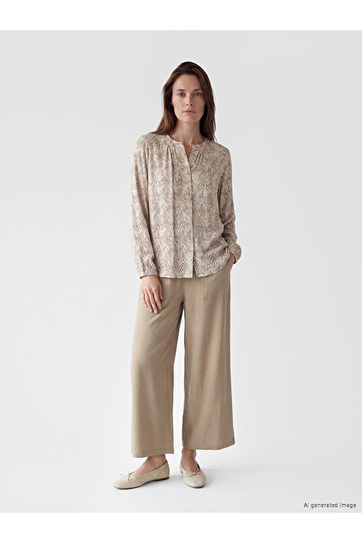 LC Waikiki Peak New Season Elastic Waist Wide Leg Women's Trousers