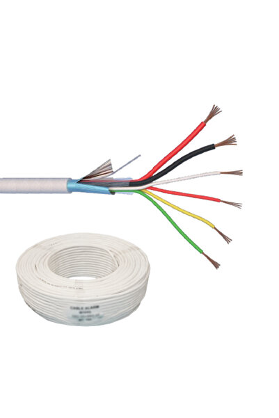 ELAN 6-core shielded alarm cable + power supply 2x0.75, solid copper, 100m 6C...