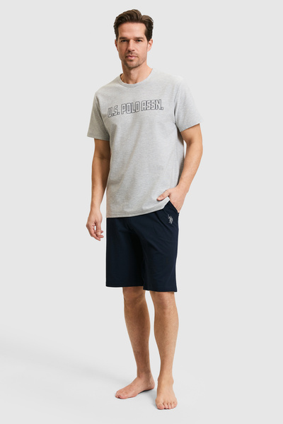 U.S. Polo Assn. Erkek Açık Gri Melanj Pijama Takımı 50326150-VR091