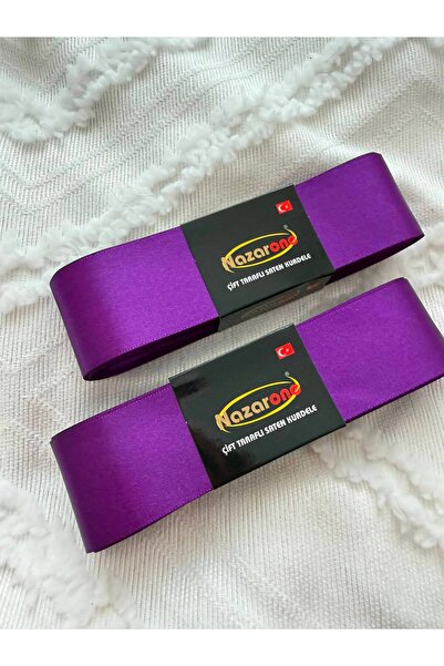 novavita(yenihayat) 2-Pack, Purple Double-Sided Satin Ribbon 4 cm 10 Meters W...