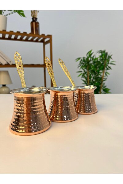FAVORA طقم إبريق قهوة نحاسي مكون من 3 قطع