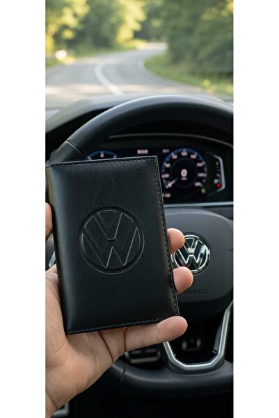 shop Volkswagen Logo Baskılı Deri Ruhsat Kılıfı