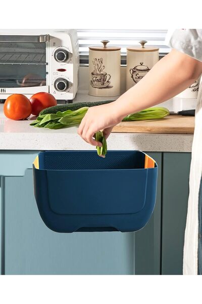 genernic Hanging Folding Mini Trash Can for Kitchen Cabinet Door, Small Colla...