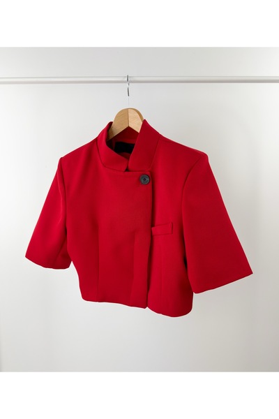Modaonna Kırmızı crop blazer ceket