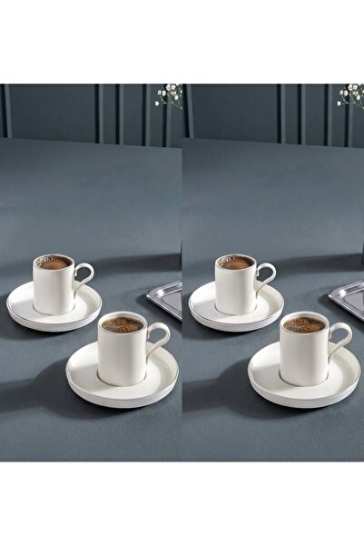 Kütahya Porselen Bone Desire Coffee Cup Set 90Cc Platinum Gilded 8 Pieces for...
