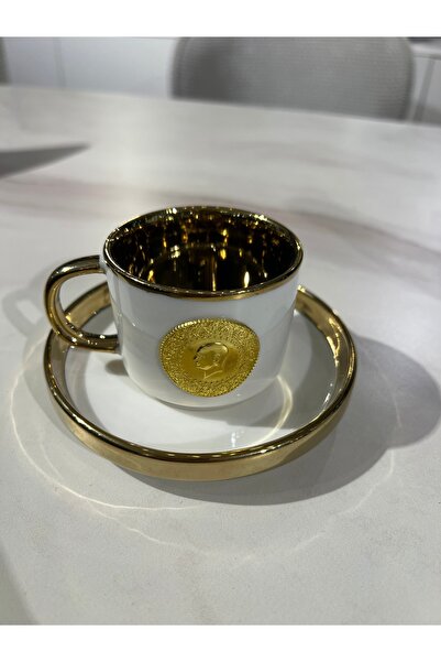 KARCILAR HOME STORE 6 lü altın detaylı kahve fincanı