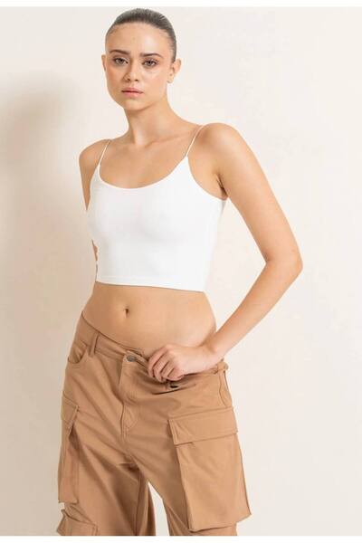 Kikiriki İp Askılı Crop Bluz