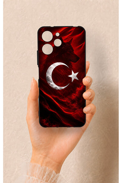 Vip Case Redmi 12 Uyumlu Kurt Türk Bayrağı Desenli Silikon Kılıf