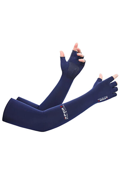 Choice3 2 pairs Blue Summer Anti-UV Cooling ‌Ice Silk Arm Sleeves Breathable ...