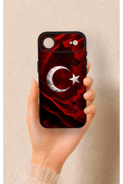 Vip Case حافظة سيليكون متوافقة مع هاتف iPhone 17 Air بنمط علم كورت التركي