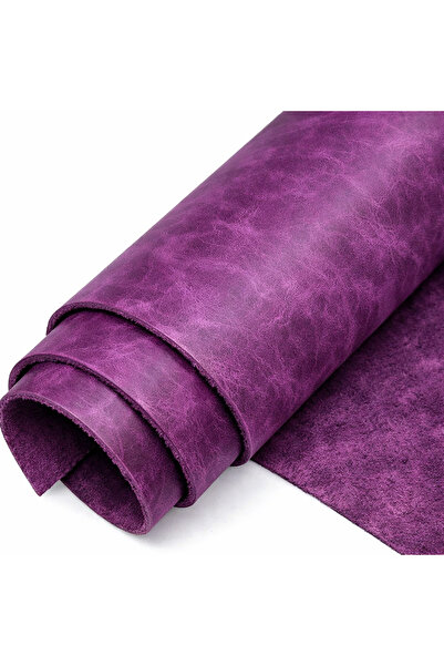 Deri tedarik Hakiki Deri, Mor Dolaplı Crazy, (50 desi 70x70cm) Hobi için Deri.