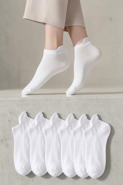 Socks Stores 6 perechi de șosete unisex, albe, cu urechi, pentru pantofi spor...
