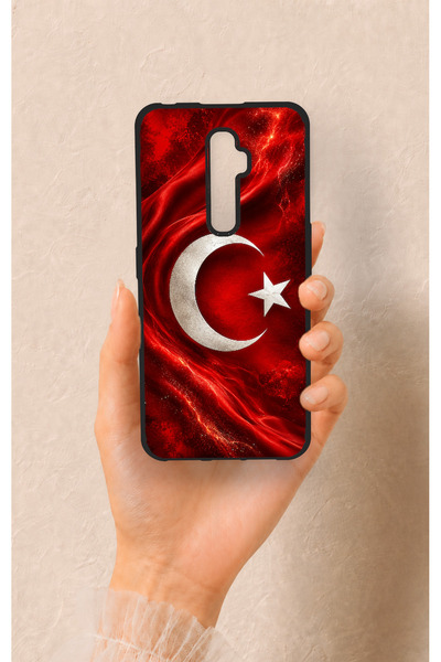 Vip Case Oppo Reno 2Z Uyumlu Türk Bayrağı Desenli Silikon Kılıf