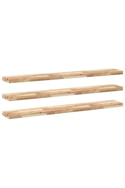 vidaxl Rafturi plutitoare 3 buc. 140x20x4cm lemn masiv acacia netratat
