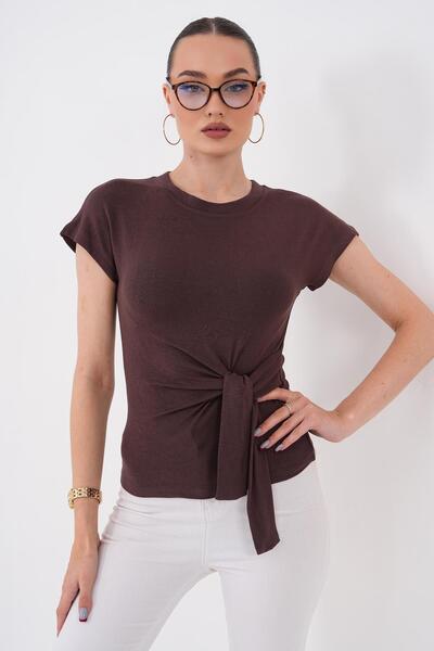 ŞİMAL Ženska bluza sa bočnim vezivanjem i kratkim rukavima 260565