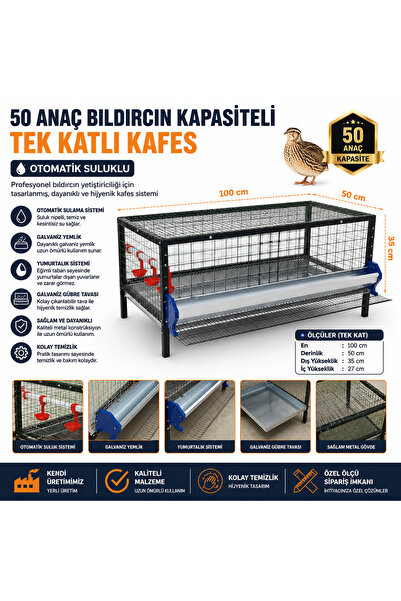 kanatlımalzemeleri Bıldırcın kafesi Metal 50-60 Anaç