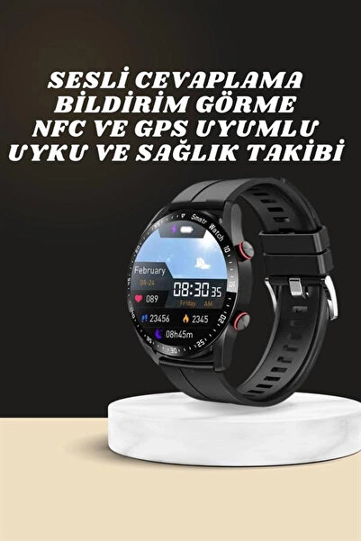 ARMÜZ Akıllı Saat Amoled Ekran Metal Ve Deri Kordonlu Uyku Ve Sağlık Takibi T...
