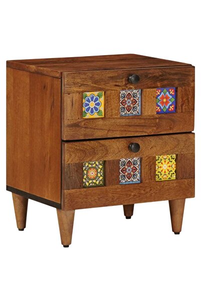 vidaxl Dulap de noapte Maro 40 x 33 x 46 cm Lemn de mango solid