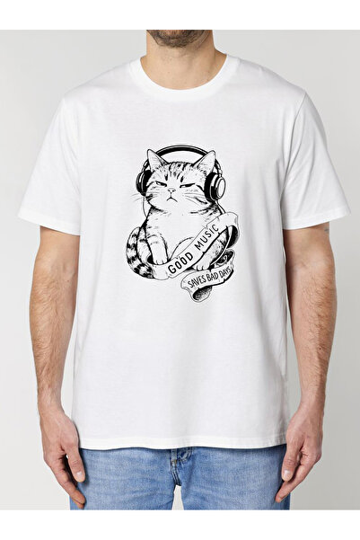 Cu Pisici Tricou din bumbac organic Premium - Muzica bună salvează zilele pro...