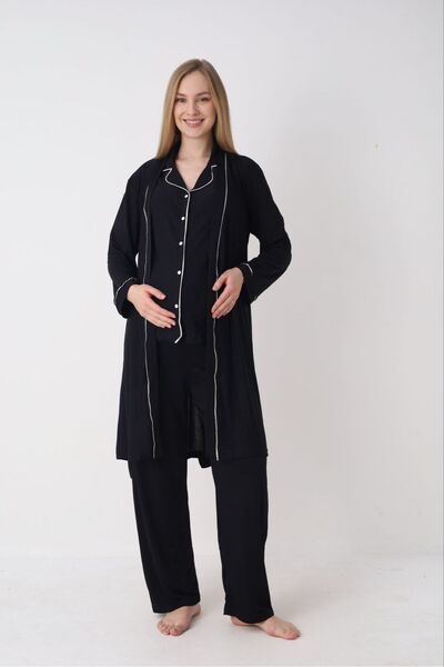 AYLAMLİNGERİE Aylam Lingerie Gömlek Yaka Önden Düğmeli Ara Biye Fitilli 3'lü ...