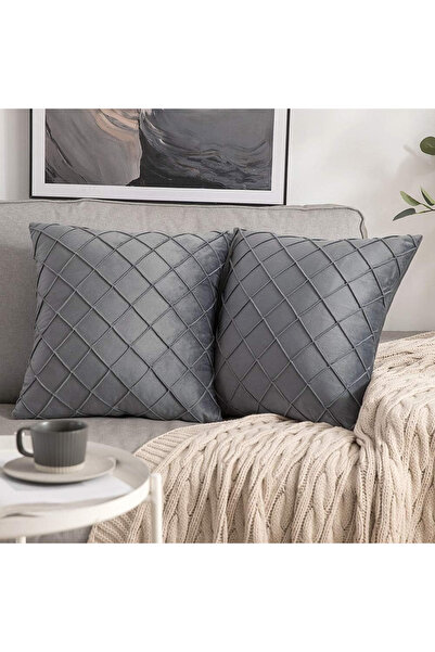 MIULEE Set de 2 fețe de pernă decorative din catifea pentru casă, cu model pă...