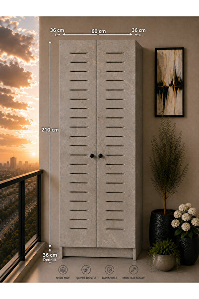 rafineritasarım FLOWER DOLAP ÇOK AMAÇLI KOMBİ DOLABI BALKON DOLABI KİLER DOLABI