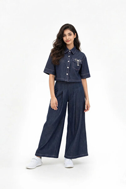 NAFASH بدلة جينز دينم من قطعتين
