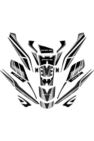 Honda PCX UYUMLU BEYAZ PETEK TANK PAD FULL SET 2025 YENİ KASA