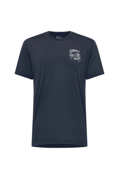 Jack Wolfskin Tricou tehnic pentru bărbați Vonnan Graphic SS 2025-Albastru ma...