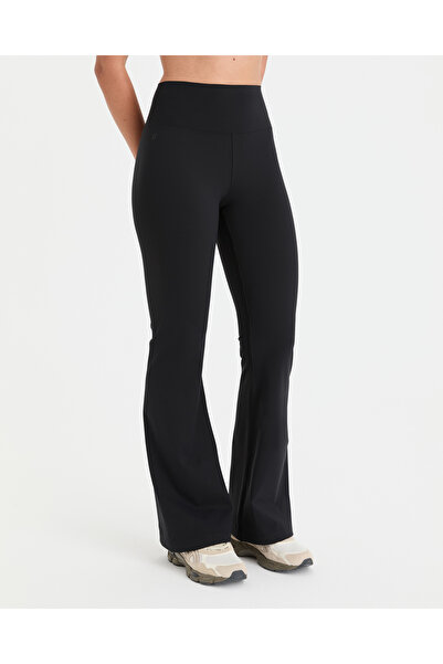 Ayma Active Women's Black Fitness Sports Spanish Leg Flare Motion Leggings