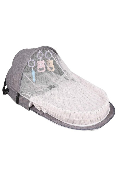 STAR BABiES Multi-Function Baby Bed with Mosquito Net - Grey