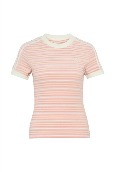 adidas Kadın Pembe T-shirt STRIPED TEE KY8116