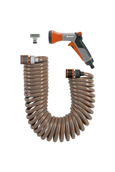 Gardena 4647 Spiral Hose Set, 10 m, with Connectors and Spray Gun