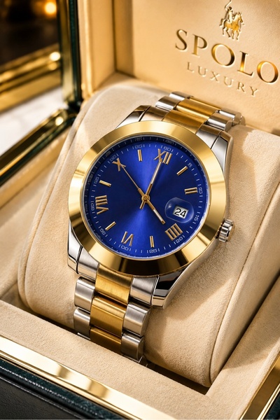 S.POLO Gift New Season Steel Cord Men's Wristwatch Transparent Back Cover Cal...