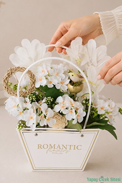 Yapay Çiçek Sitesi Artificial Flower Romantic Bag Arrangement Model 39