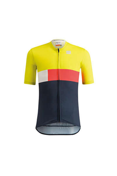 Sportful Tricou ciclism copii Snap-Galben/Bleumarin-8 ani