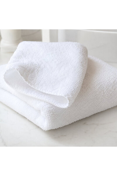 Orbit Ticaret 2'li 50X90 cm Beyaz Eponj El ve Yüz Havlusu 390 Gr/m² Yumuşak B...
