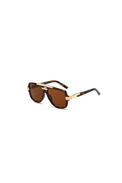 MODEST SISTERS Retro Leopard Brown Double Bridge Shades UV400