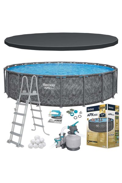 BESTWAY Piscină de grădină cu cadru 610 x 132 cm 11-în-1 561KE