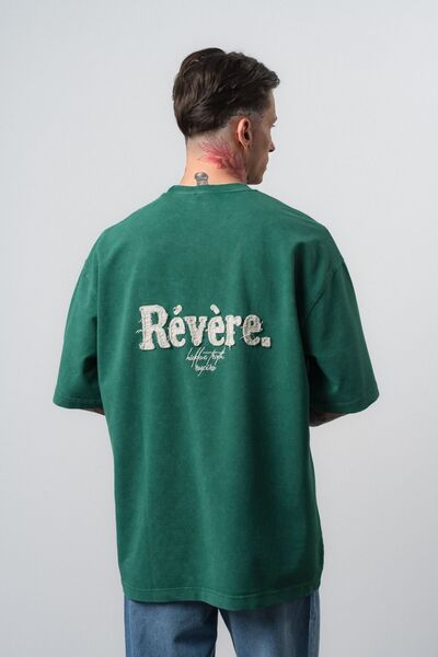 Respire Tricou supradimensionat Revere, verde închis