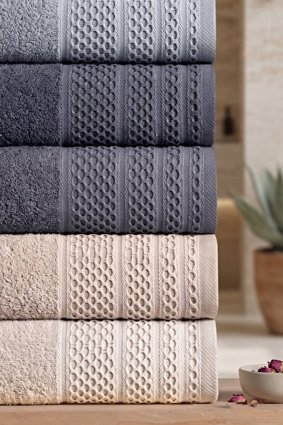 Zühre Home Set of 6 30X50 cm Honeycomb Patterned Kitchen - Hand Towels |   High Absorbency |   Soft and Quick-Drying |   100% Cotton Towel