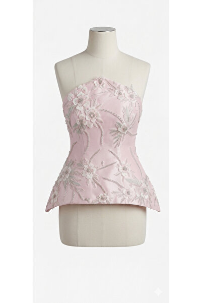 A&H Pink Corset with 3D Embroidery