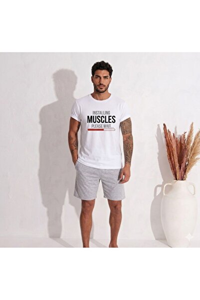Lunaberry Father's Day Summer Men's 100% Cotton Shorts Set Bodybuilding Sport...